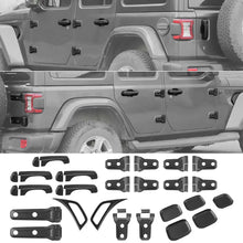 For 2018+ Jeep Wrangler JLU 4Door 24PCS Exterior Trim Kits Door & Hood Hinge Covers RT-TCZ