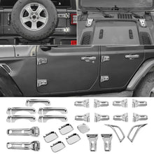 For 2018+ Jeep Wrangler JLU 4Door 24PCS Exterior Trim Kits Door & Hood Hinge Covers RT-TCZ