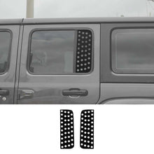 For 2018+ Jeep Wrangler JLU, 4Doors Side Small Window Decals Rear Door Window Stickers, American Flag RT-TCZ