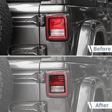 For 2018+ Jeep wrangler JL Pair Black Rear Tail light decoration Cover US Flag （Fit For Halogen Lamps） RT-TCZ