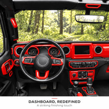 For 2018–2023 Jeep Wrangler JL & Gladiator JT – ABS Dashboard, Steering Wheel & Console Full Set Covers 42 PCS Interior Trim Kit RT-TCZ