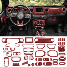 For 2018–2023 Jeep Wrangler JL & Gladiator JT – ABS Dashboard, Steering Wheel & Console Full Set Covers 42 PCS Interior Trim Kit RT-TCZ