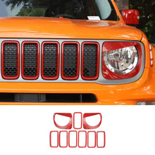 For 2019+ Jeep Renegade Front Grill Inserts & Headlight Bezels Angry Eyes Trim (Black) RT-TCZ
