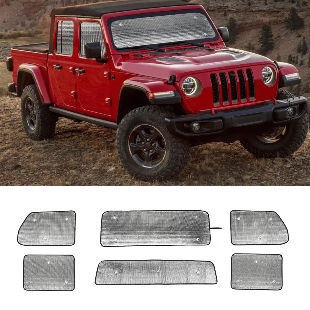 Windshield Sunshade & Side Window Heat Shield for Jeep Gladiator
