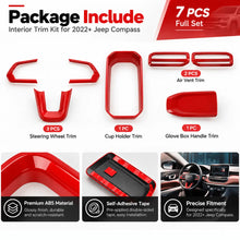 For 2022+ Jeep Compass 7 x Interior Dashboard & Center Console Accent Trim Kit RT-TCZ