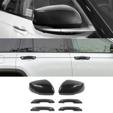 For 2022+ Jeep Grand Cherokee L Rearview Side Mirror Cover & Door Handles Trim RT-TCZ