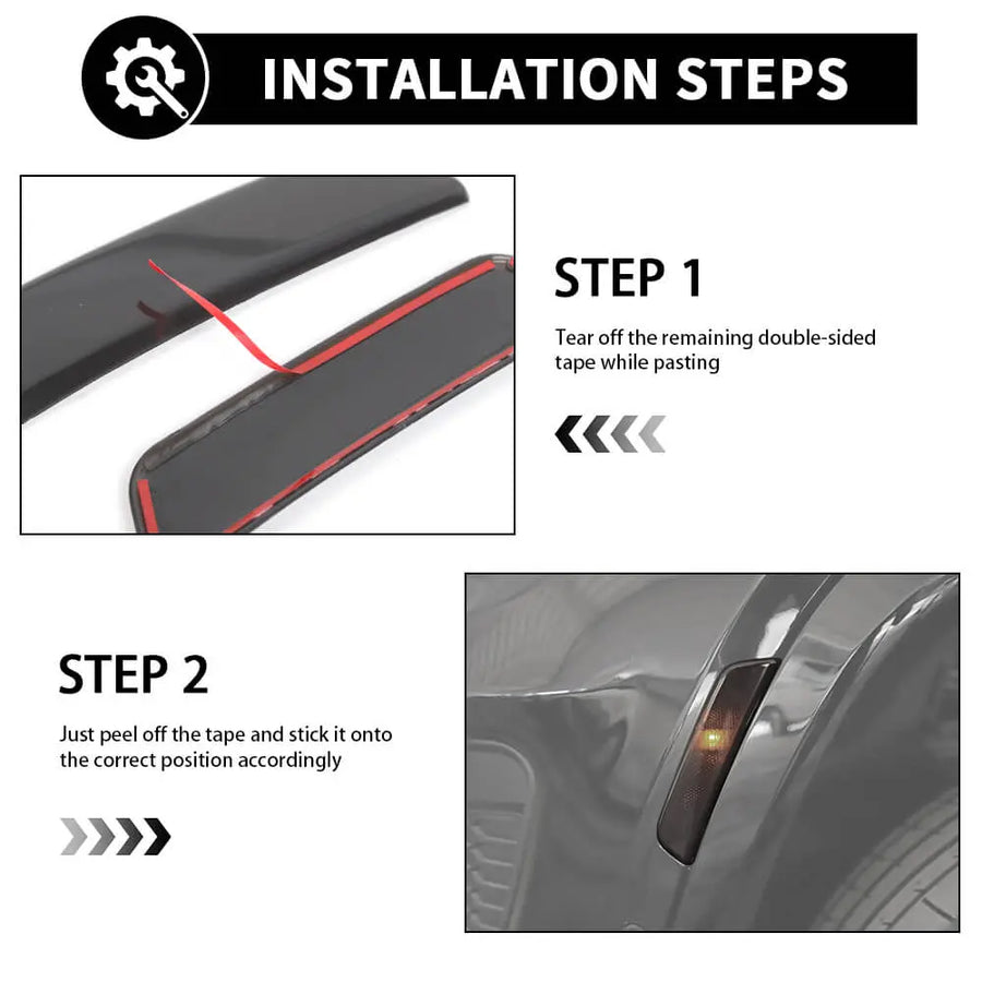 Smoked Front Wheel Eyebrow Light Cover Trim for Jeep Grand