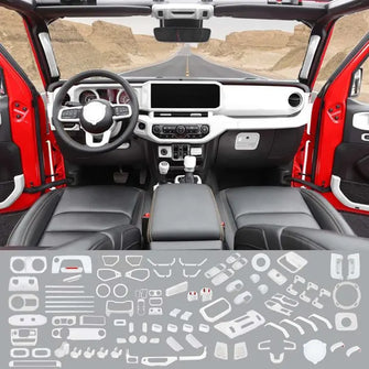 For 2024+ Jeep Wrangler JL 103 x Interior Full Set Decoration Cover Trim Kit White RT-TCZ