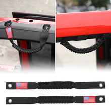 For 2024+ Jeep Wrangler JL/Gladiator JT 2 x Roll Bar Roof Top Paracord Grab Handles Grip US Flag RT-TCZ