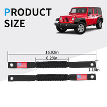 For 2024+ Jeep Wrangler JL/Gladiator JT 2 x Roll Bar Roof Top Paracord Grab Handles Grip US Flag RT-TCZ
