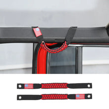 For 2024+ Jeep Wrangler JL/Gladiator JT 2 x Roll Bar Roof Top Paracord Grab Handles Grip US Flag RT-TCZ
