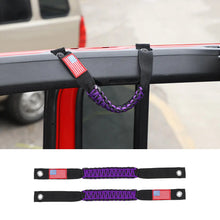 For 2024+ Jeep Wrangler JL/Gladiator JT 2 x Roll Bar Roof Top Paracord Grab Handles Grip US Flag RT-TCZ