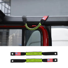 For 2024+ Jeep Wrangler JL/Gladiator JT 2 x Roll Bar Roof Top Paracord Grab Handles Grip US Flag RT-TCZ