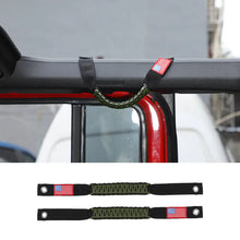 For 2024+ Jeep Wrangler JL/Gladiator JT 2 x Roll Bar Roof Top Paracord Grab Handles Grip US Flag RT-TCZ