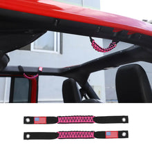 For 2024+ Jeep Wrangler JL/Gladiator JT 2 x Roll Bar Roof Top Paracord Grab Handles Grip US Flag RT-TCZ