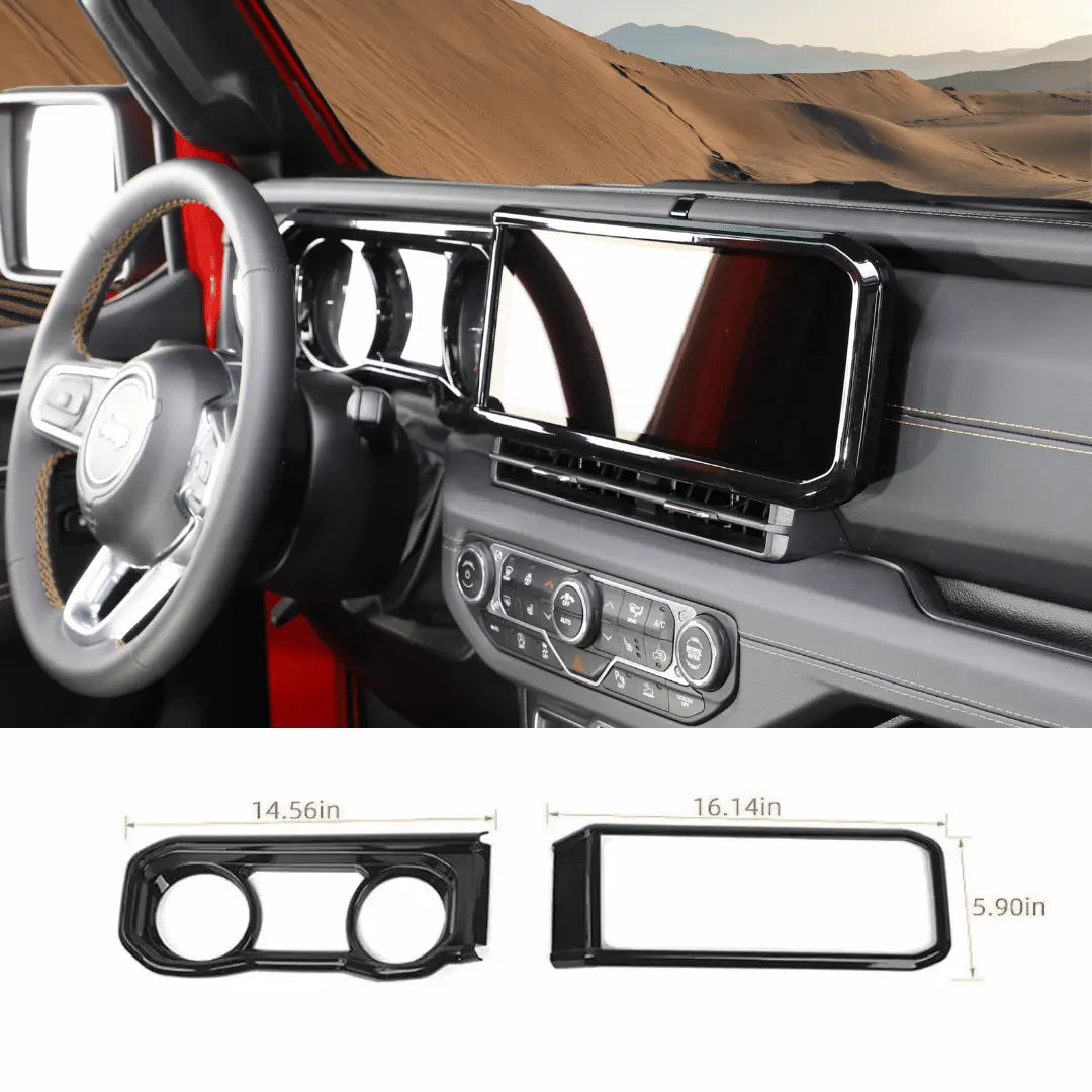 RT-TCZ Silver GPS Nav Panel Trim Ring – Fits Jeep Wrangler JL & Gladiator JT 7-Inch Screen 2018-2023