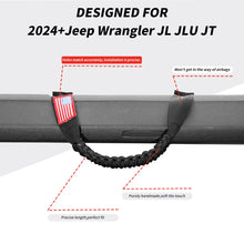 For 2024+ Jeep Wrangler JL/Gladiator JT 4 x Roll Bar Roof Top Paracord Grab Handles Grip US Flag 4-Door RT-TCZ