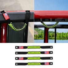 For 2024+ Jeep Wrangler JL/Gladiator JT 4 x Roll Bar Roof Top Paracord Grab Handles Grip US Flag 4-Door RT-TCZ