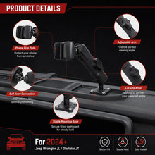 For 2024+ Jeep Wrangler JL/Gladiator JT Car Mobile Phone Mount Stand Holder RT-TCZ