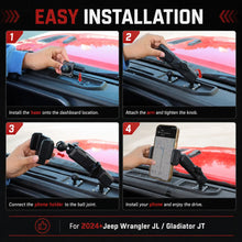 For 2024+ Jeep Wrangler JL/Gladiator JT Car Mobile Phone Mount Stand Holder RT-TCZ