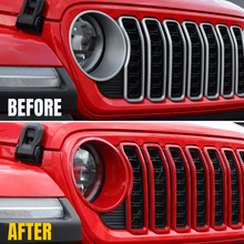 For 2024+ Jeep Wrangler JL/ Gladiator JT Grille Insert + Front Headlight Bezels Trim RT-TCZ