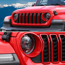 For 2024+ Jeep Wrangler JL/ Gladiator JT Grille Insert + Front Headlight Bezels Trim RT-TCZ