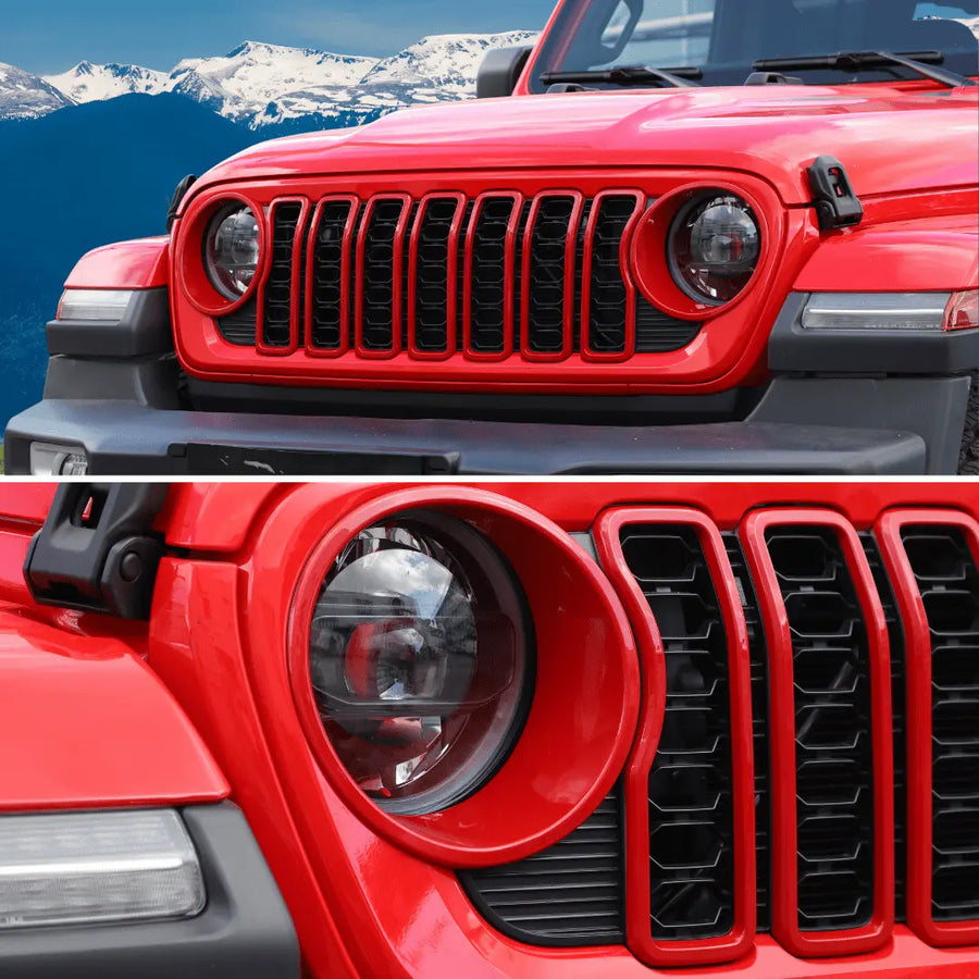 Smoked Headlight Lamp Covers for 2018-2024 Jeep Wrangler JL/ 2020-2024
