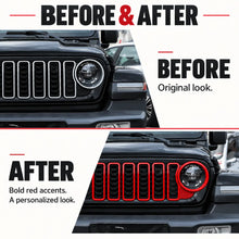 For 2024+ Jeep Wrangler JL/Gladiator JT Grille Insert+Front Headlight Bezels+ Center Mesh Piece Cover Trim Kit RT-TCZ