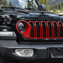 For 2024+ Jeep Wrangler JL/Gladiator JT Grille Insert+Front Headlight Bezels+ Center Mesh Piece Cover Trim Kit RT-TCZ