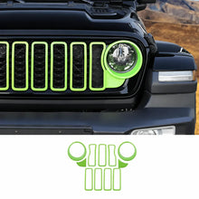 For 2024+ Jeep Wrangler JL/Gladiator JT Grille Insert+Front Headlight Bezels+ Center Mesh Piece Cover Trim Kit RT-TCZ