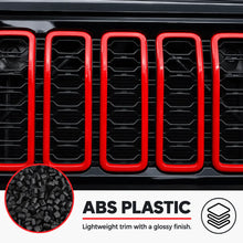 For 2024+ Jeep Wrangler JL/Gladiator JT Grille Insert+Front Headlight Bezels+ Center Mesh Piece Cover Trim Kit RT-TCZ