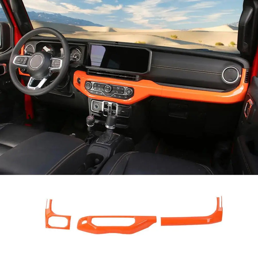 Cover Pannello Climatizzatore Per Jeep Wrangler JL/JLU 2018-2022 - Decorazione Interna In ABS Rosso, Facile Installazione Con Nastro 3M