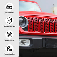 For 2024+ Jeep Wrangler JL/Gladiator JT Upgrade Front Honeycomb Mesh Grille Inserts Trim RT-TCZ