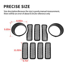 For 2024+ Jeep Wrangler JL/ Gladiator JT Upgrade Front Honeycomb Mesh Grille+Front Headlight Bezels Trim RT-TCZ