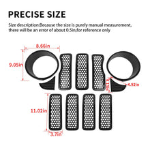 For 2024+ Jeep Wrangler JL/Gladiator JT Upgrade Front Honeycomb Mesh Grille+Front Headlight Bezels+Center Mesh Trim Piece RT-TCZ