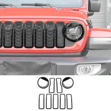 For 2024+ Jeep Wrangler JL/JT Gliadiator Front Bird Headlight /Grille Trim Circle Cover Exterior Accessories RT-TCZ