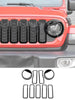 For 2024+ Jeep Wrangler JL/JT Gliadiator Front Bird Headlight /Grille Trim Circle Cover Exterior Accessories RT-TCZ