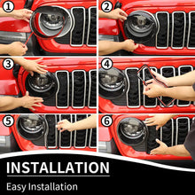 For 2024+ Jeep Wrangler JL/JT Gliadiator Front Bird Headlight /Grille Trim Circle Cover Exterior Accessories RT-TCZ