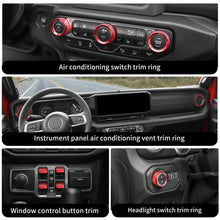 For 2024+ Jeep Wrangler JL & Gladiator JT Aluminum Air Vent & Center Console Control Trim Cover Kit RT-TCZ