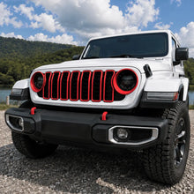 For 2024+ Jeep Wrangler JL & Gladiator JT Exterior Front Grille Inserts Headlight Trim Ring & Tow Hook Protective Cover (11 pcs) RT-TCZ