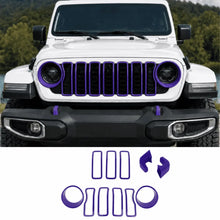 For 2024+ Jeep Wrangler JL & Gladiator JT Exterior Front Grille Inserts Headlight Trim Ring & Tow Hook Protective Cover (11 pcs) RT-TCZ