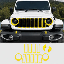 For 2024+ Jeep Wrangler JL & Gladiator JT Exterior Front Grille Inserts Headlight Trim Ring & Tow Hook Protective Cover (11 pcs) RT-TCZ