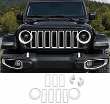 For 2024+ Jeep Wrangler JL & Gladiator JT Exterior Front Grille Inserts Headlight Trim Ring & Tow Hook Protective Cover (11 pcs) RT-TCZ