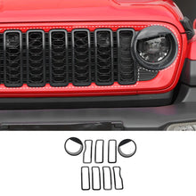 For 2024+ Jeep Wrangler JL & Gladiator JT Front Bird Headlight & Grille Trim Circle Cover RT-TCZ