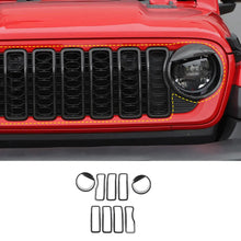 For 2024+ Jeep Wrangler JL & Gladiator JT Front Bird Headlight & Grille Trim Circle Cover RT-TCZ