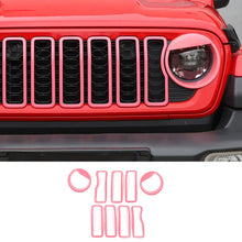For 2024+ Jeep Wrangler JL & Gladiator JT Front Bird Headlight & Grille Trim Circle Cover RT-TCZ
