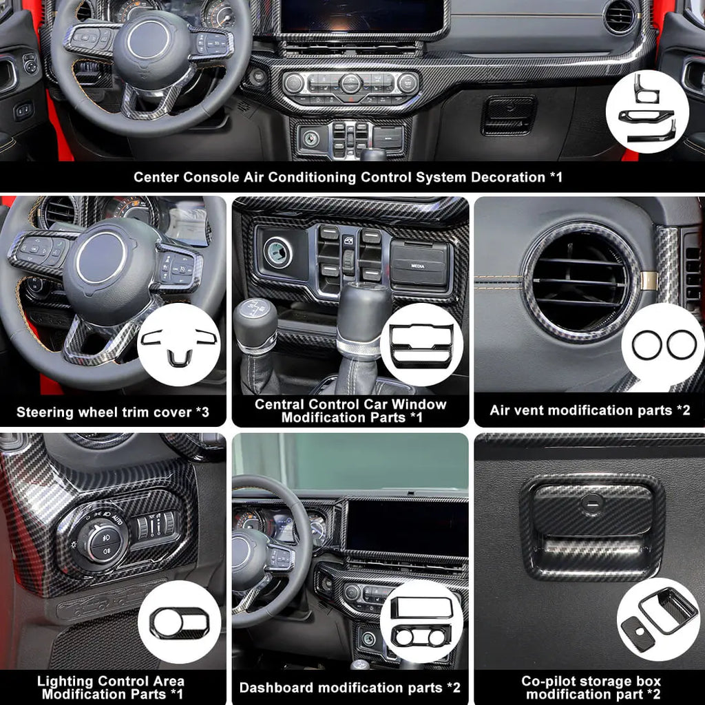 For 2024+ Jeep Wrangler JL & Gladiator JT Center Console AC Wheel Trim ...