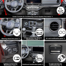 For 2024+ Jeep Wrangler JL & Gladiator JT Interior Center Console Dash AC Wheel Cover Trim Kit (15 pcs) RT-TCZ