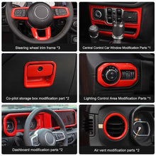 For 2024+ Jeep Wrangler JL & Gladiator JT Wheel Interior Console Dashboard Cover Trim Kit (11 pcs) RT-TCZ