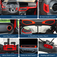 For 2024+ Jeep Wrangler JLU & Gladiator JT 4-Door 36 x Full Set Interior Decoration Trim Kit Cover RT-TCZ